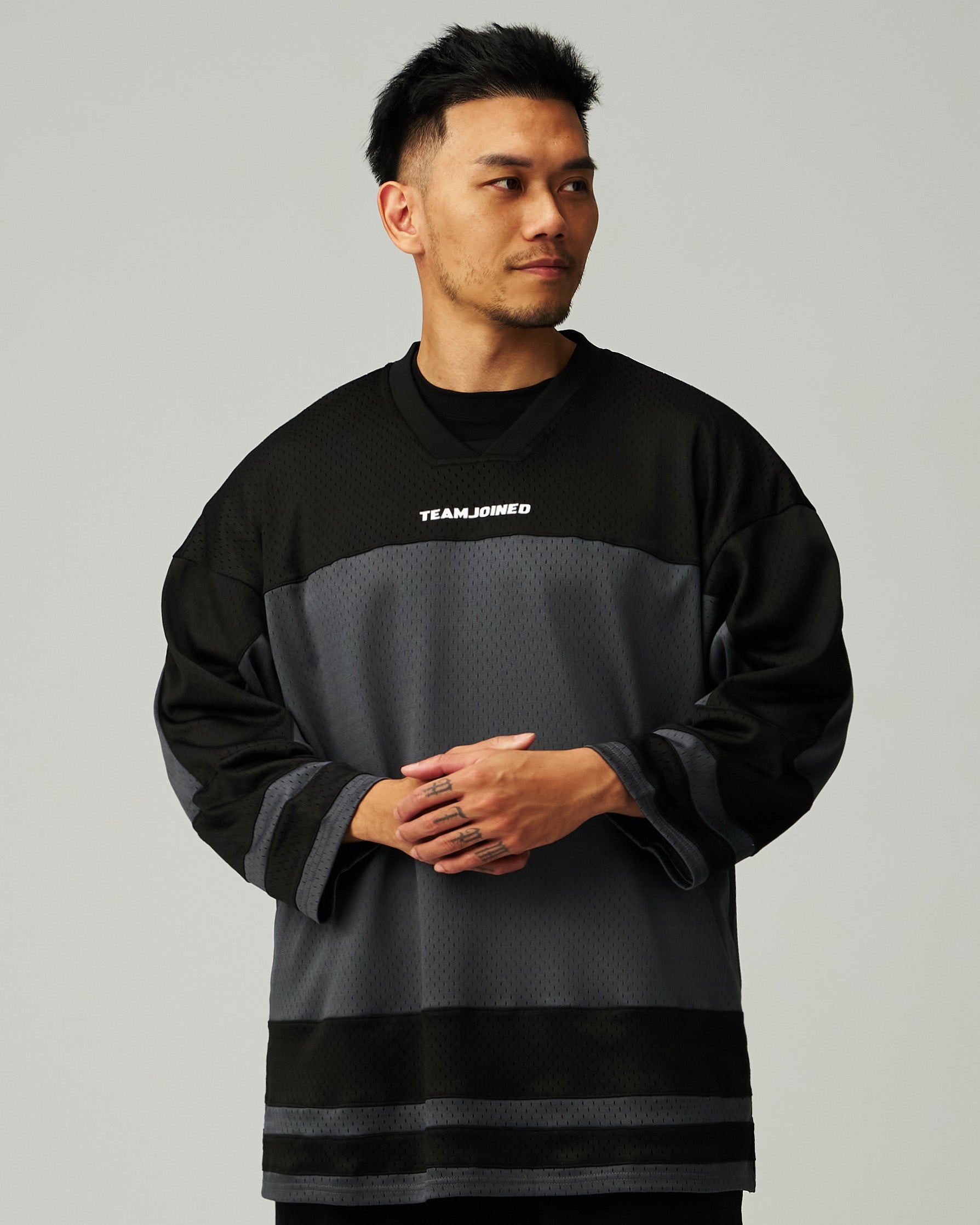 Mesh Spliced 3/4 Sleeve Jersey