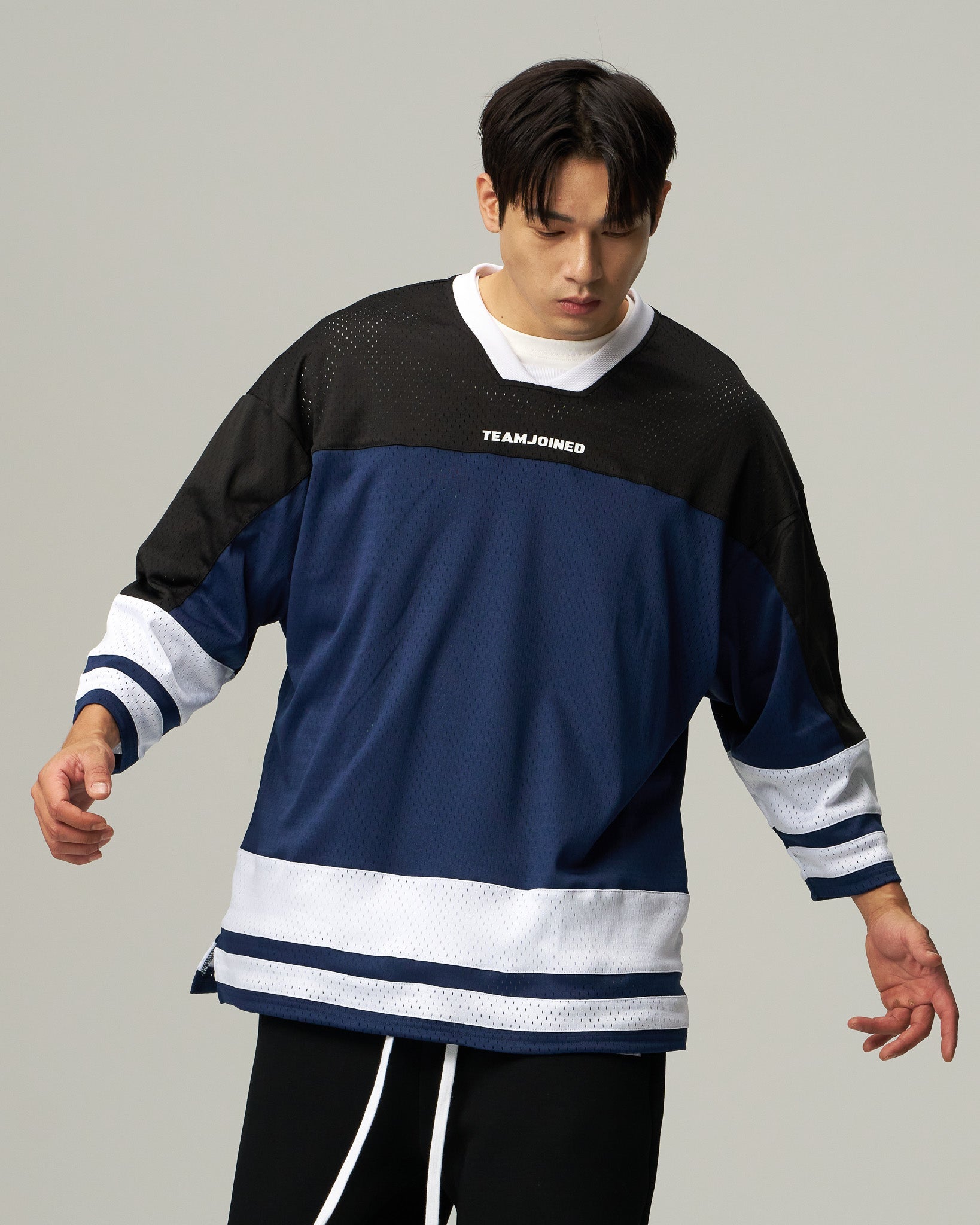 Mesh Spliced 3/4 Sleeve Jersey
