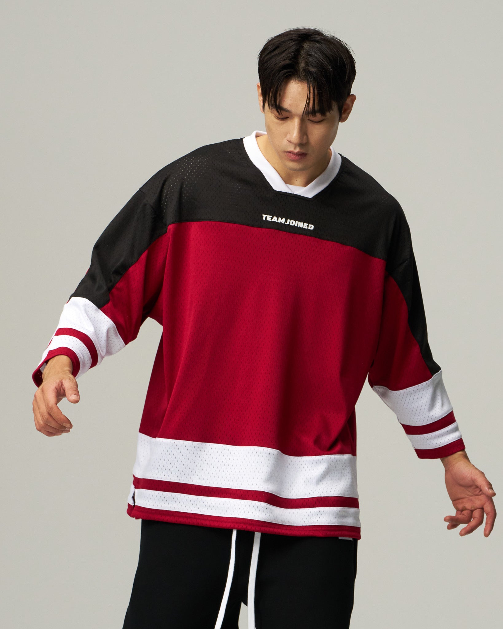 Mesh Spliced 3/4 Sleeve Jersey