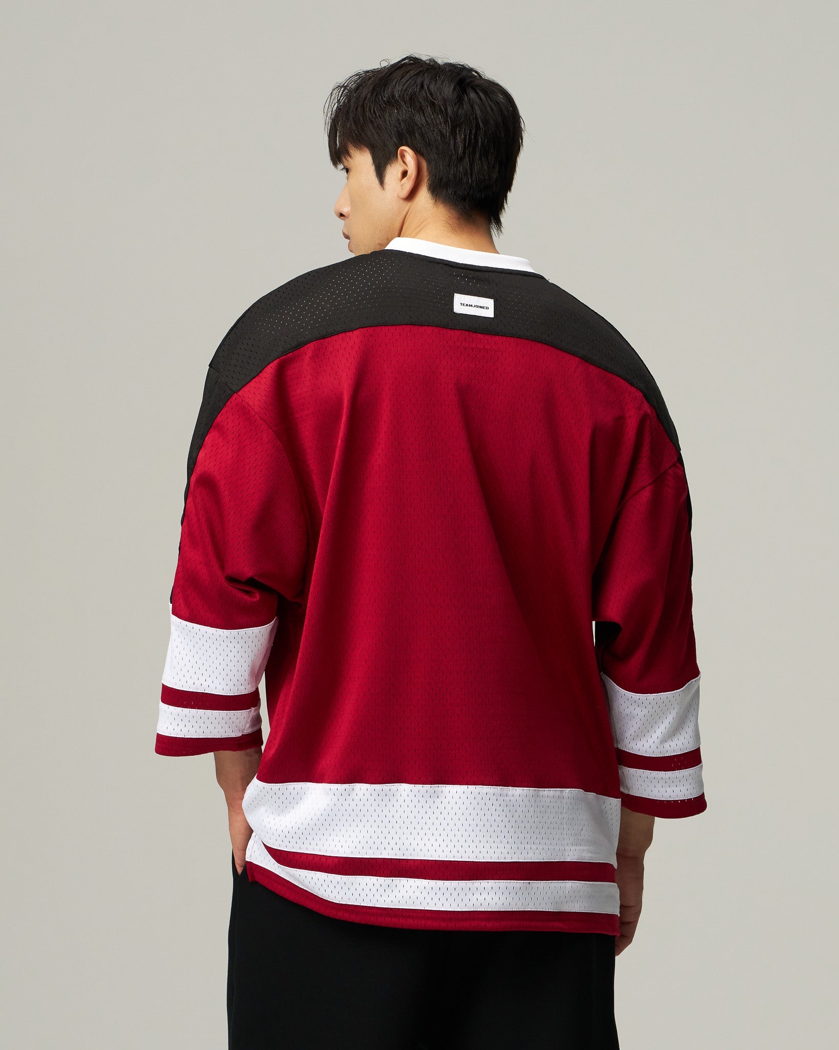 Mesh Spliced 3/4 Sleeve Jersey