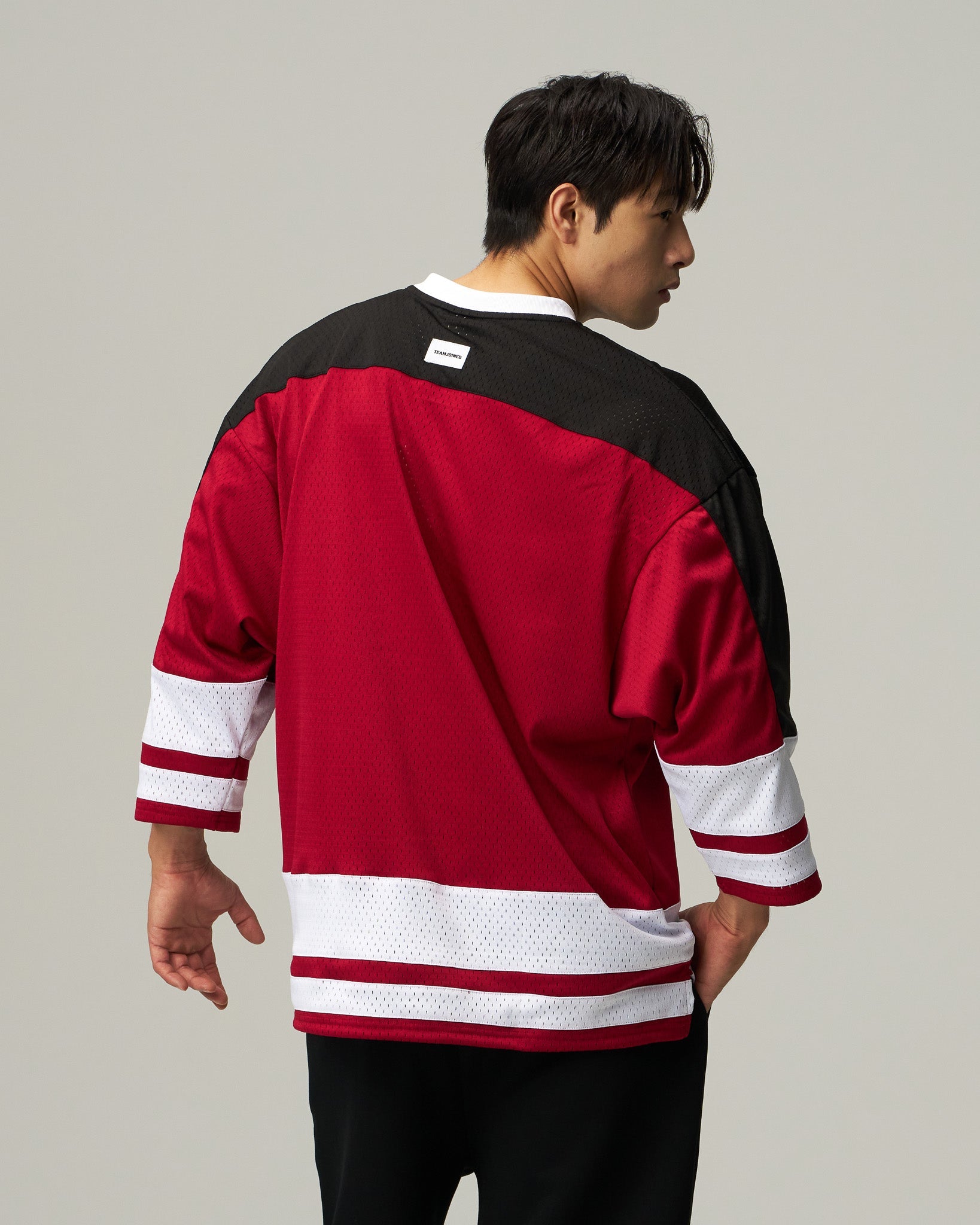 Mesh Spliced 3/4 Sleeve Jersey
