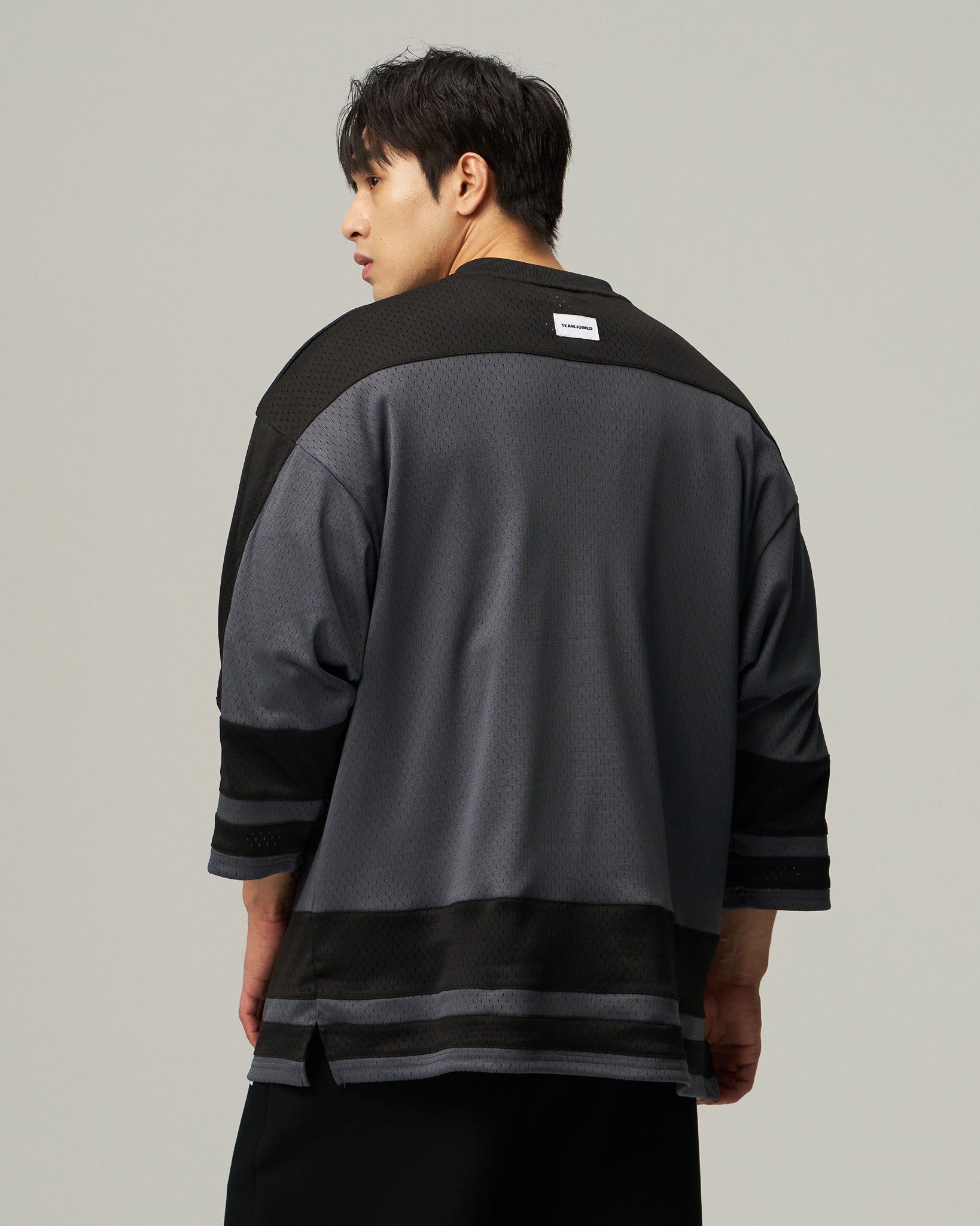 Mesh Spliced 3/4 Sleeve Jersey