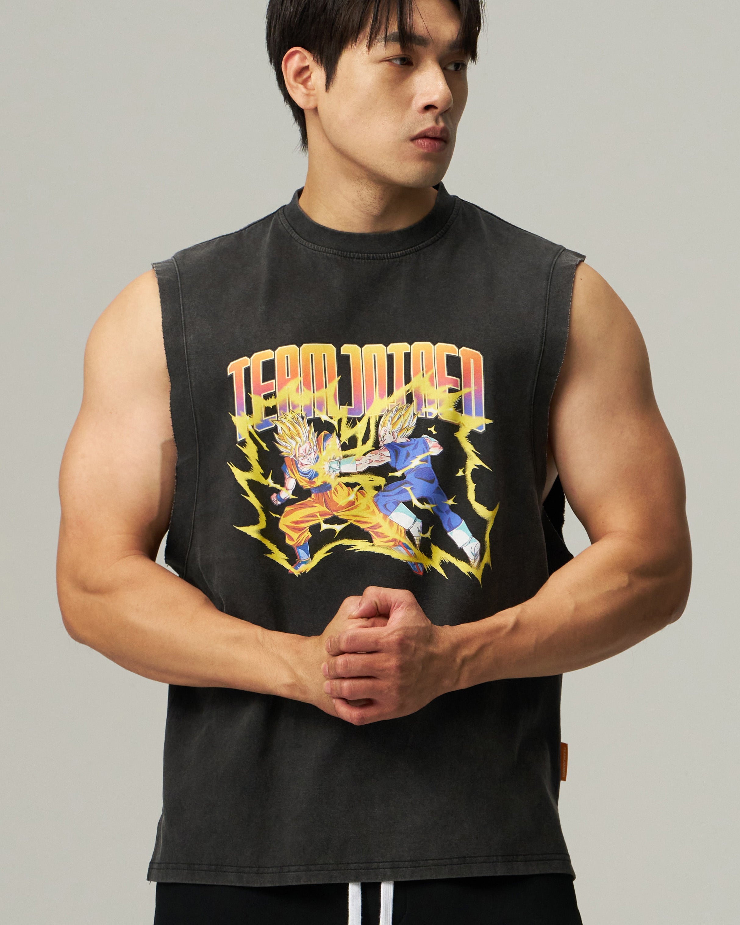 DragonBall Z Goku Vegeta  Sleeves Cut Oversized Top