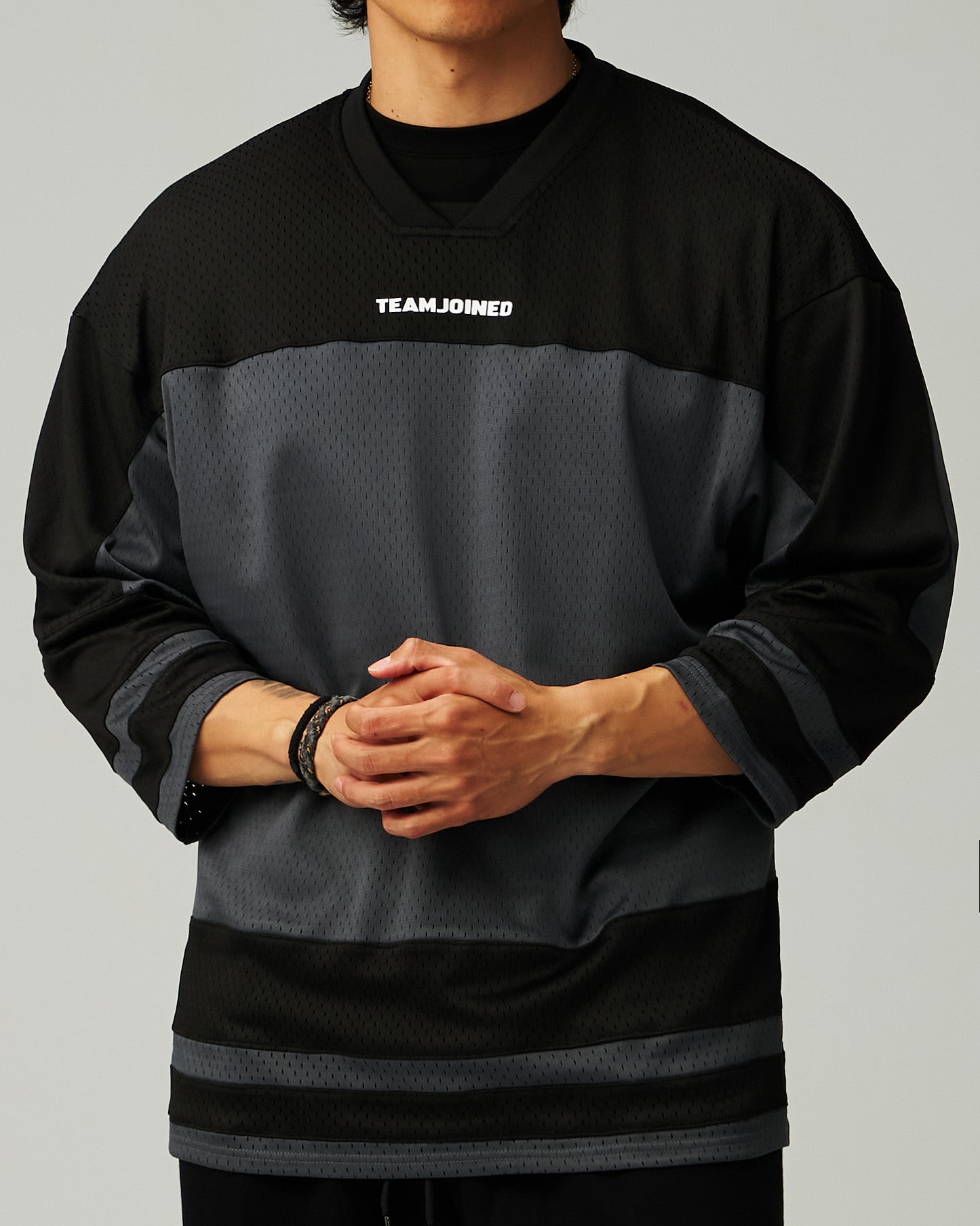 Mesh Spliced 3/4 Sleeve Jersey