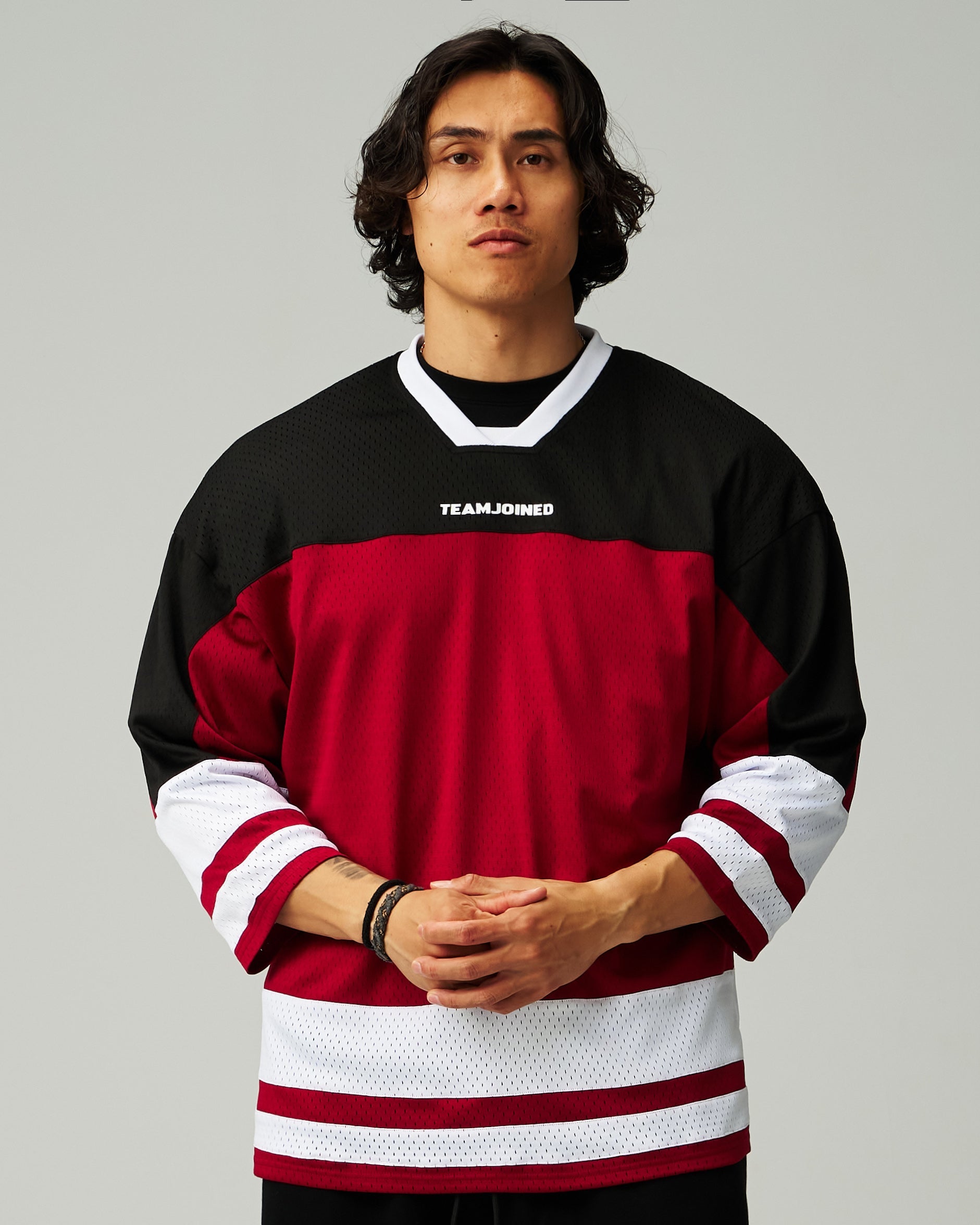 Mesh Spliced 3/4 Sleeve Jersey