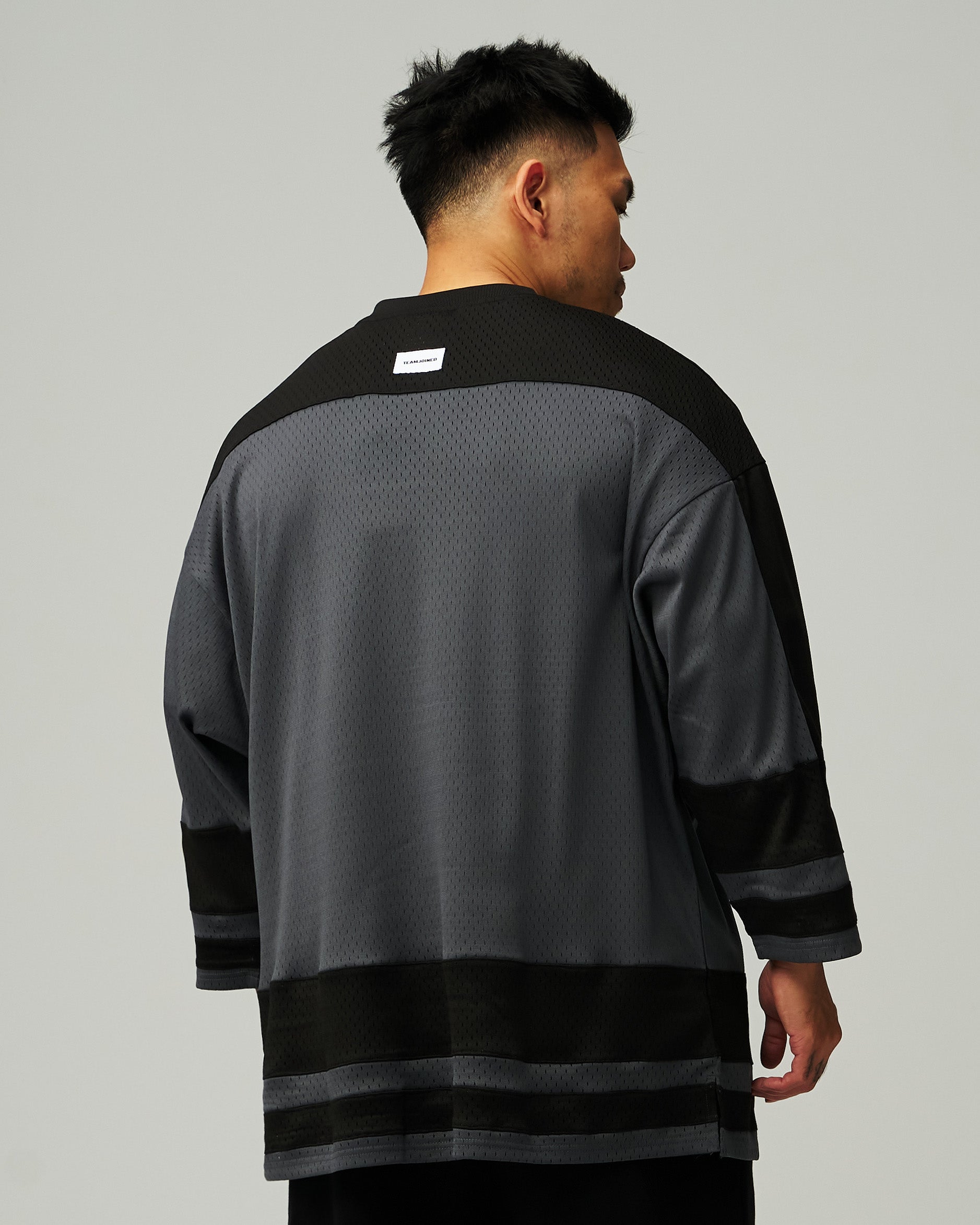 Mesh Spliced 3/4 Sleeve Jersey