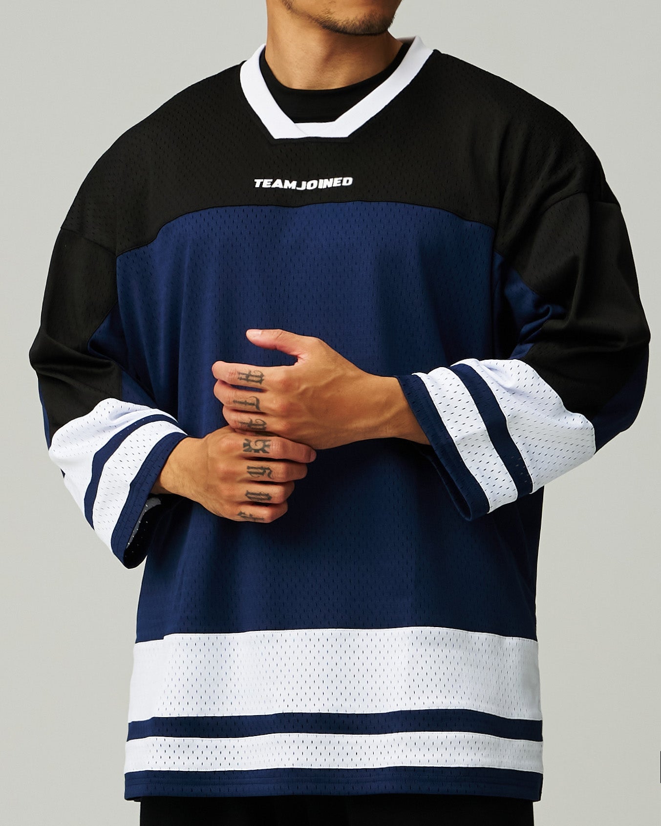 Mesh Spliced 3/4 Sleeve Jersey