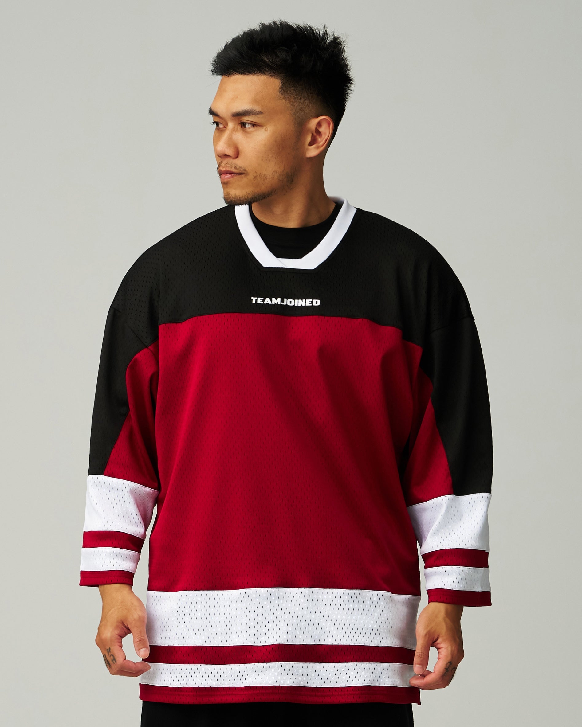 Mesh Spliced 3/4 Sleeve Jersey